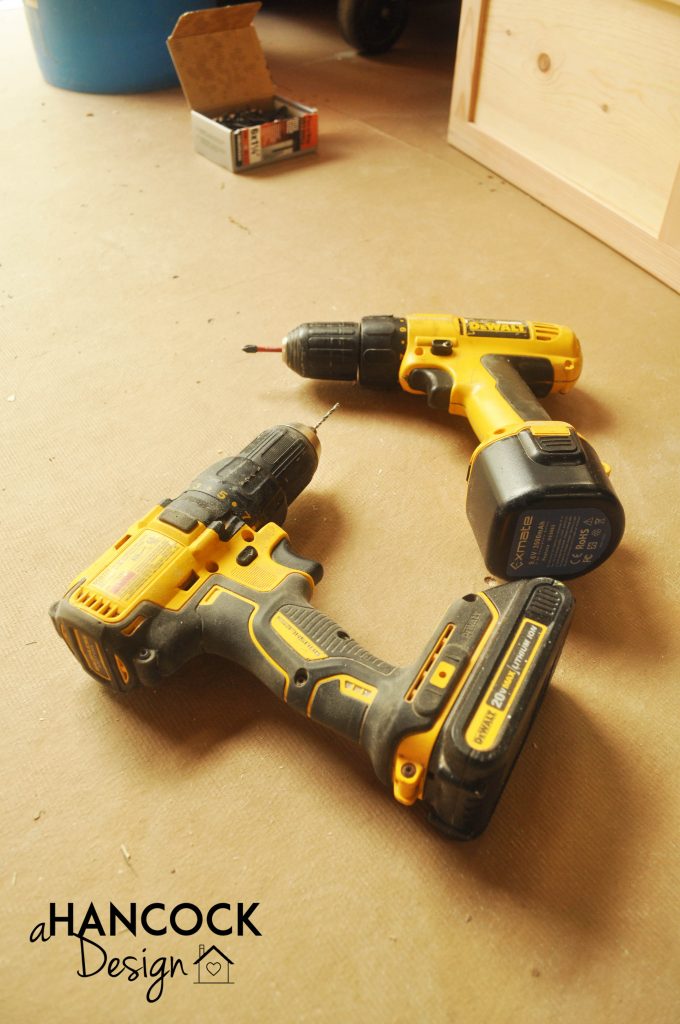 two drills for drilling backing pieces